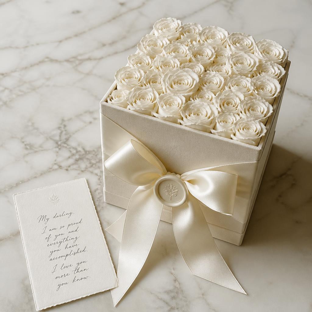 Grand White Rose Box